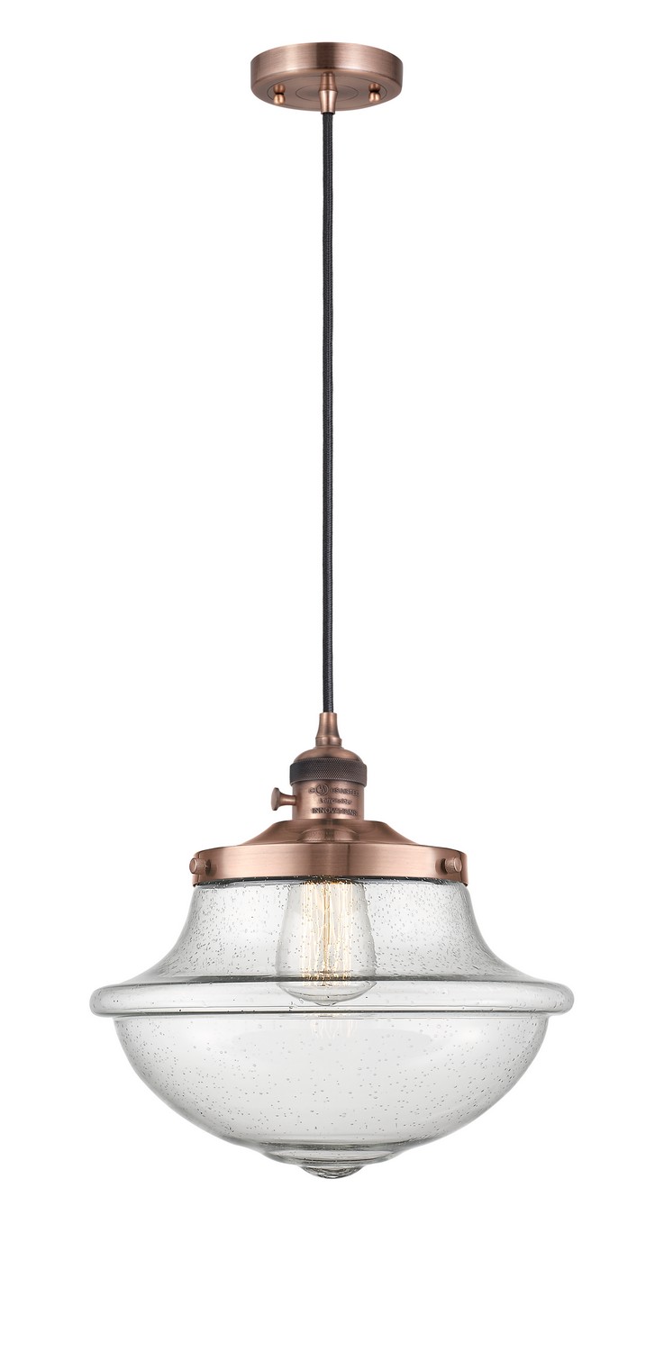 LED Mini Pendant by Innovations - Franklin Restoration Collection, Antique Copper Finish - 201CSW-AC-G544-LED