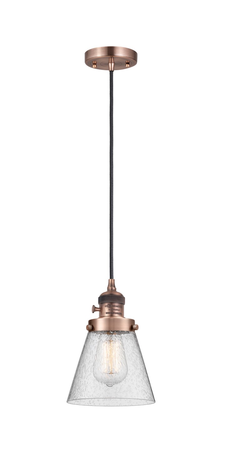 LED Mini Pendant by Innovations - Franklin Restoration Collection, Antique Copper Finish - 201CSW-AC-G64-LED