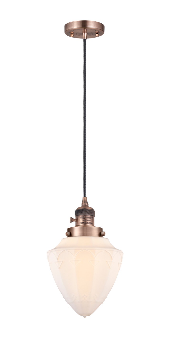 One Light Mini Pendant by Innovations - Franklin Restoration Collection, Antique Copper Finish - 201CSW-AC-G661-7