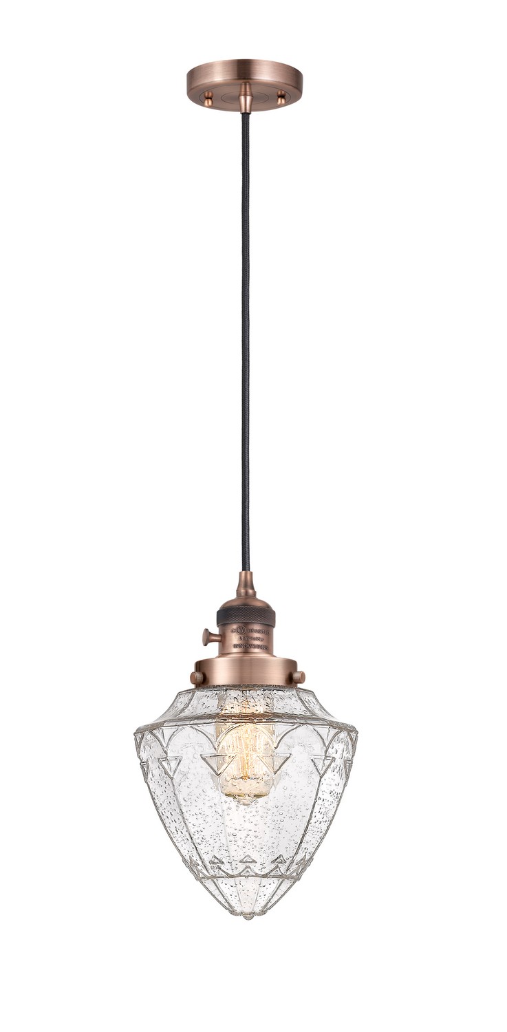 One Light Mini Pendant by Innovations - Franklin Restoration Collection, Antique Copper Finish - 201CSW-AC-G664-7