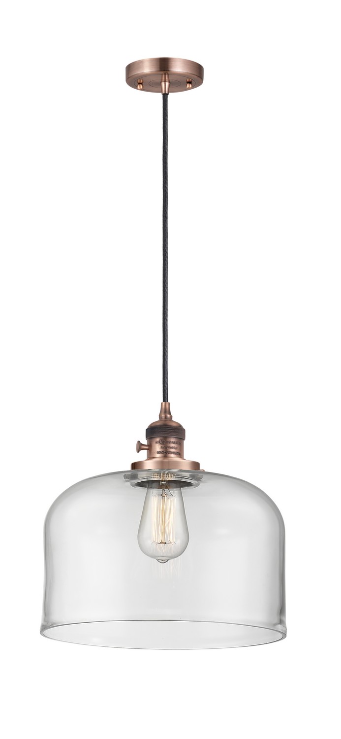 One Light Mini Pendant by Innovations - Franklin Restoration Collection, Antique Copper Finish - 201CSW-AC-G72-L