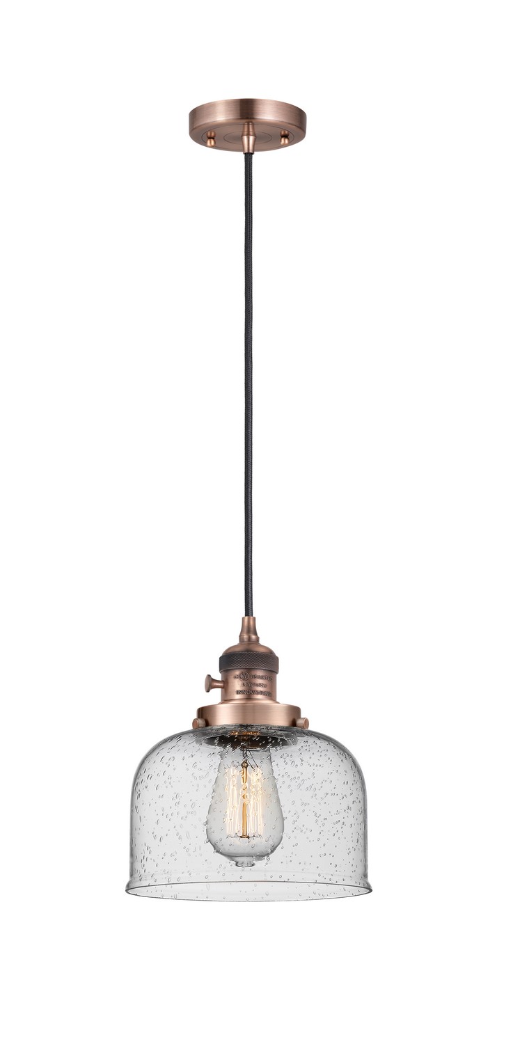 One Light Mini Pendant by Innovations - Franklin Restoration Collection, Antique Copper Finish - 201CSW-AC-G74