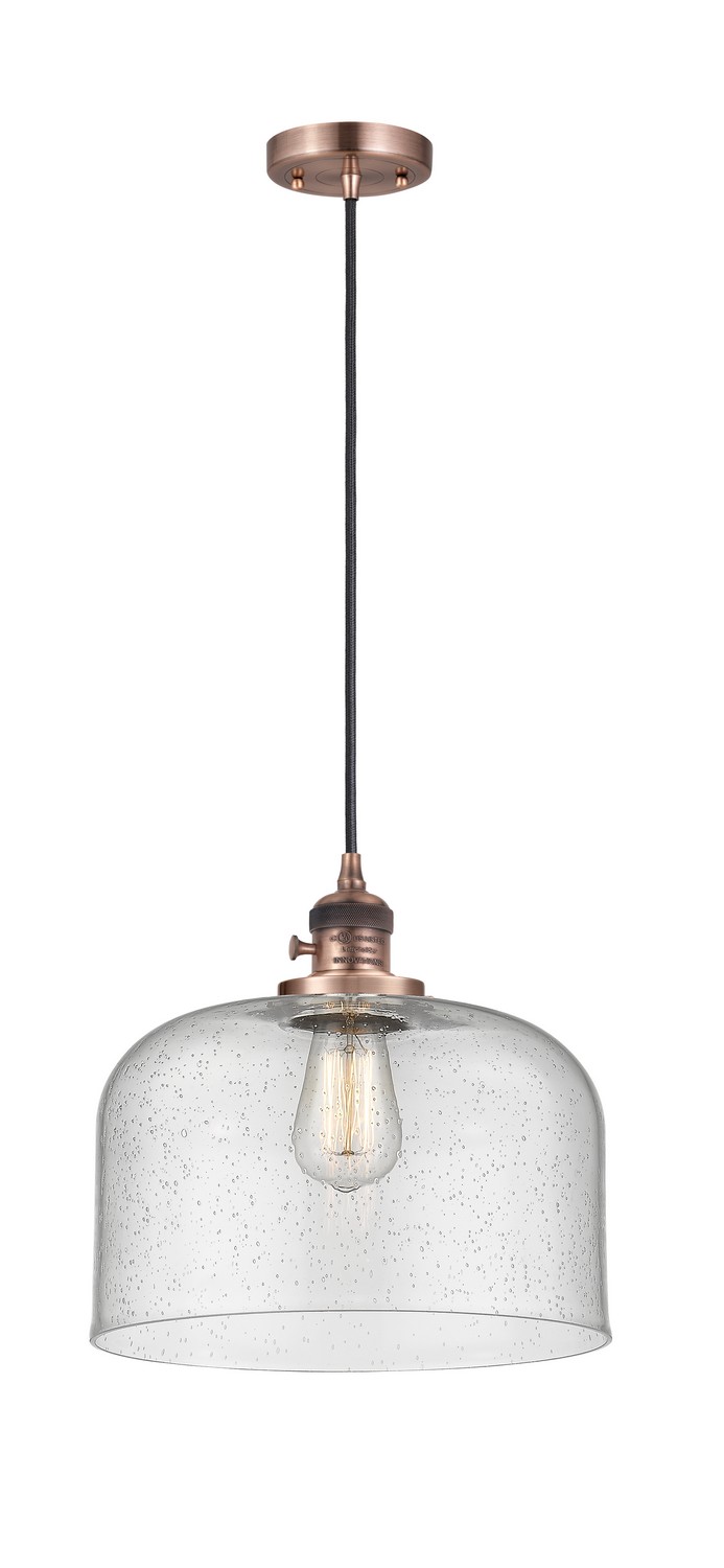 One Light Mini Pendant by Innovations - Franklin Restoration Collection, Antique Copper Finish - 201CSW-AC-G74-L