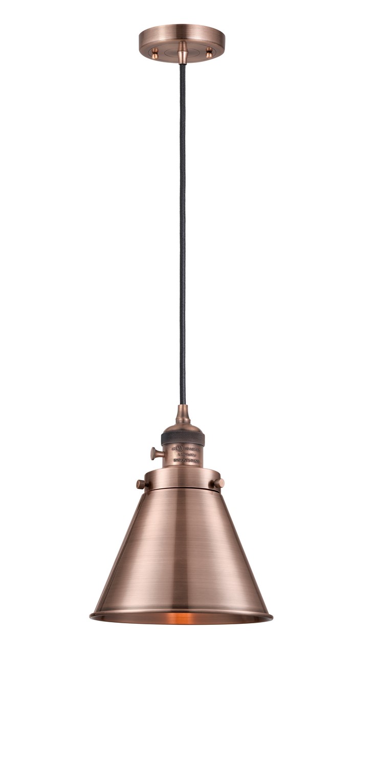 LED Mini Pendant by Innovations - Franklin Restoration Collection, Antique Copper Finish - 201CSW-AC-M13-AC-LED