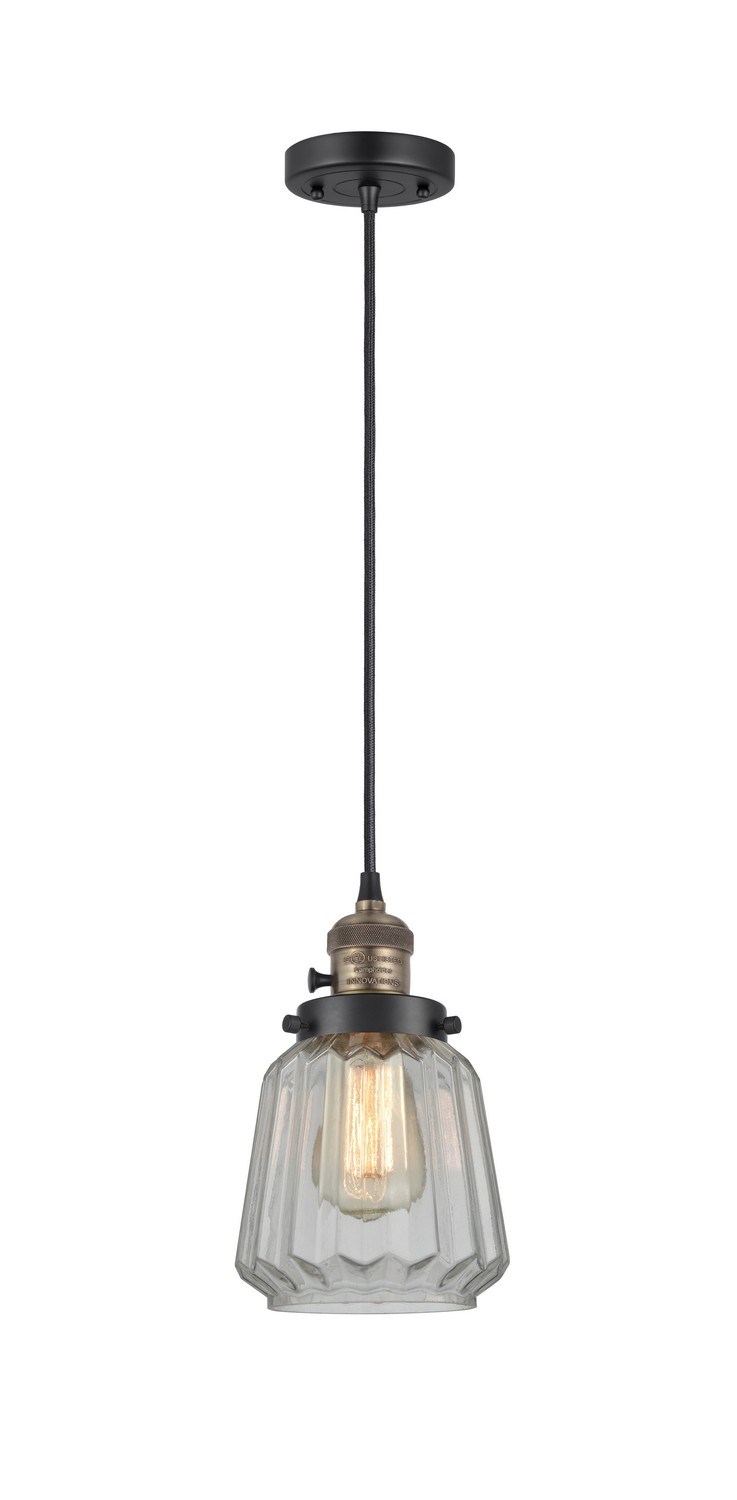 LED Mini Pendant by Innovations - Franklin Restoration Collection, Black Antique Brass Finish - 201CSW-BAB-G142-LED
