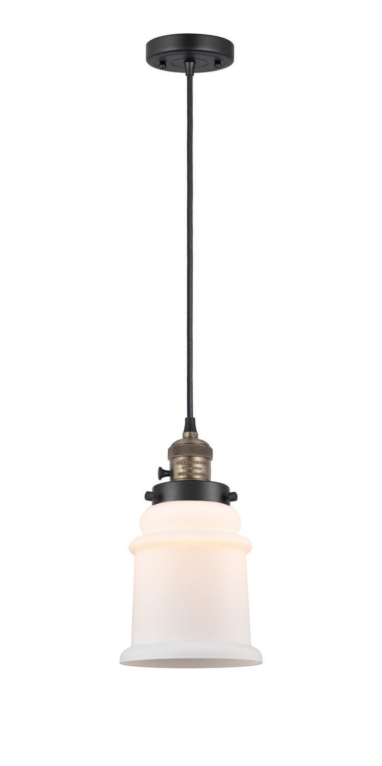 LED Mini Pendant by Innovations - Franklin Restoration Collection, Black Antique Brass Finish - 201CSW-BAB-G181-LED