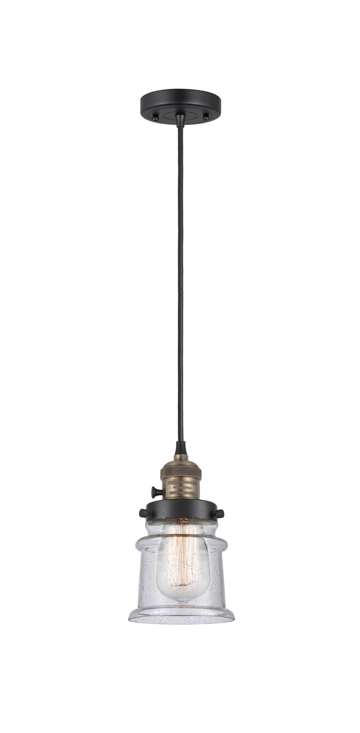 LED Mini Pendant by Innovations - Franklin Restoration Collection, Black Antique Brass Finish - 201CSW-BAB-G184S-LED