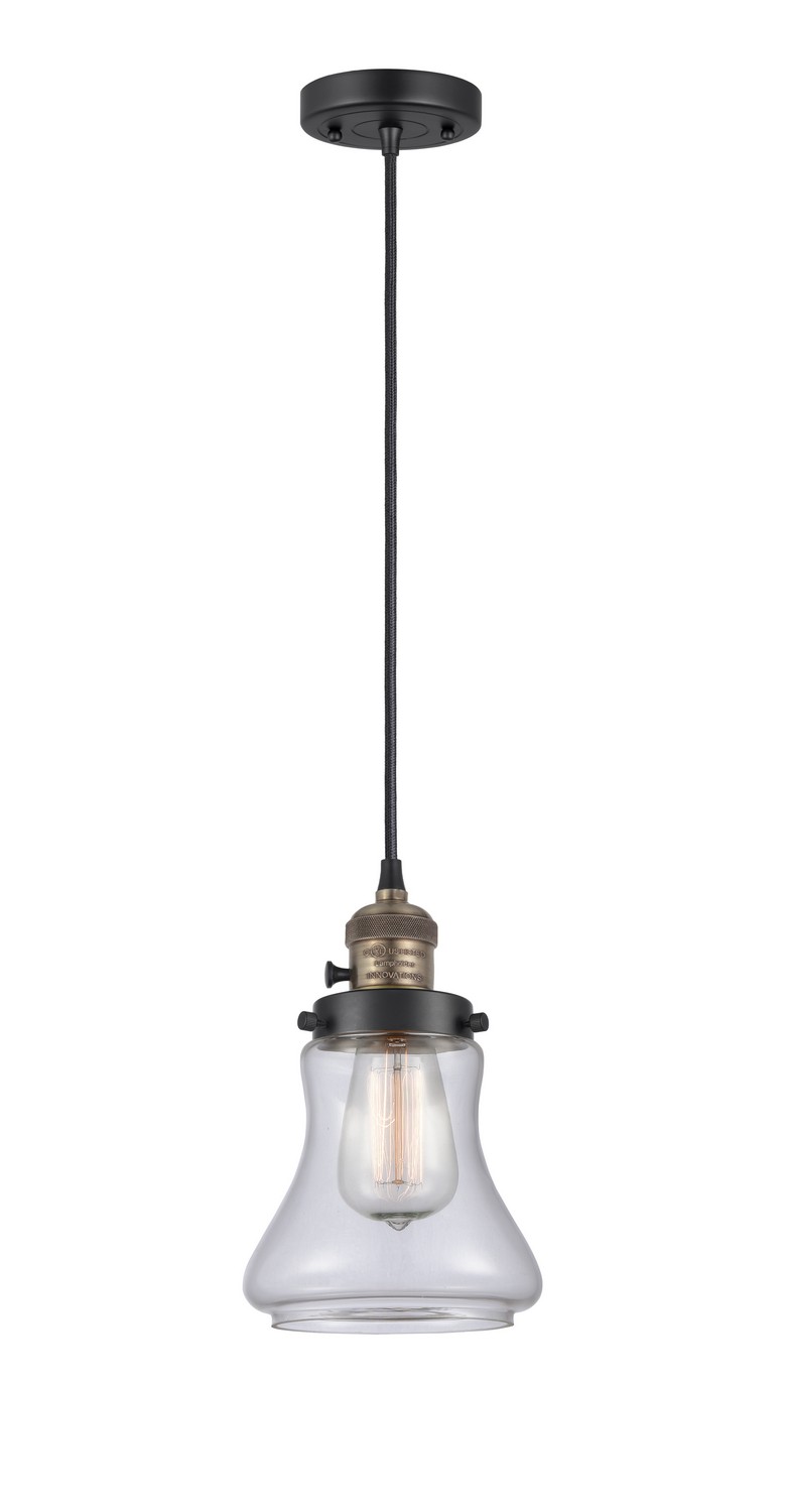 LED Mini Pendant by Innovations - Franklin Restoration Collection, Black Antique Brass Finish - 201CSW-BAB-G192-LED