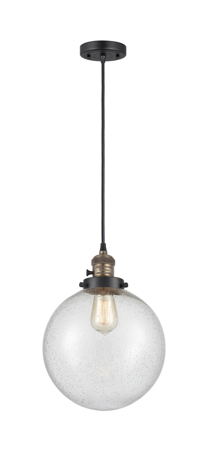 LED Mini Pendant by Innovations - Franklin Restoration Collection, Black Antique Brass Finish - 201CSW-BAB-G204-10-LED