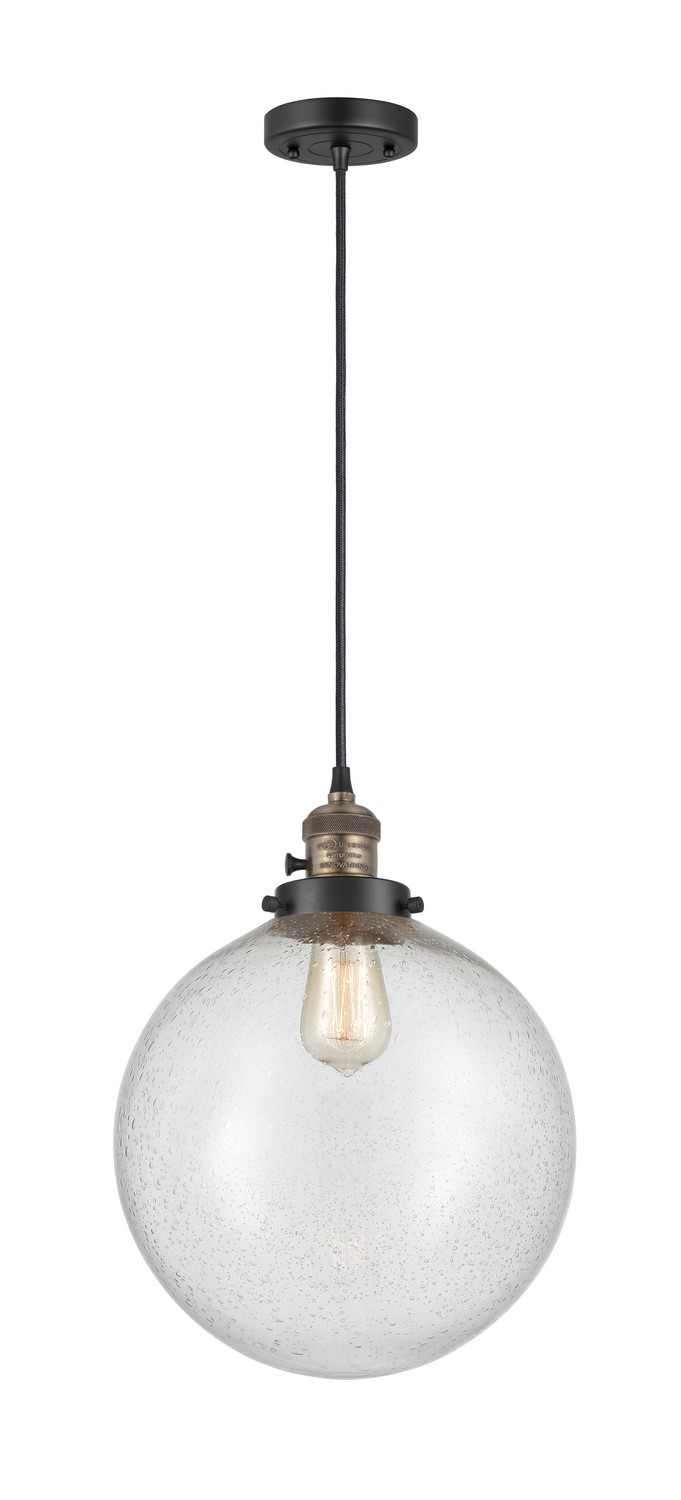 LED Mini Pendant by Innovations - Franklin Restoration Collection, Black Antique Brass Finish - 201CSW-BAB-G204-12-LED