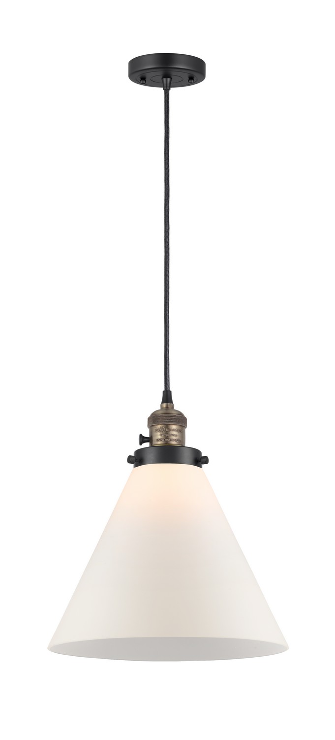 LED Mini Pendant by Innovations - Franklin Restoration Collection, Black Antique Brass Finish - 201CSW-BAB-G41-L-LED