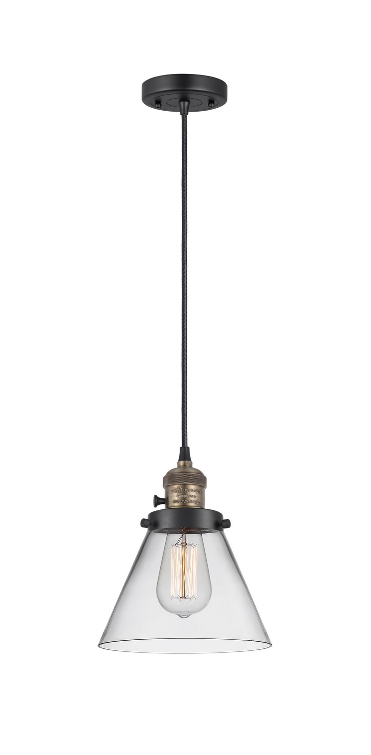 LED Mini Pendant by Innovations - Franklin Restoration Collection, Black Antique Brass Finish - 201CSW-BAB-G42-LED