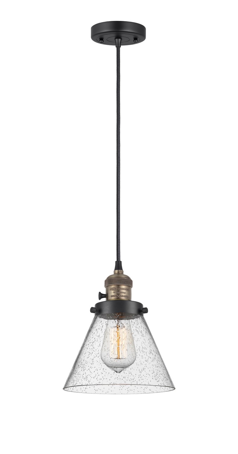LED Mini Pendant by Innovations - Franklin Restoration Collection, Black Antique Brass Finish - 201CSW-BAB-G44-LED