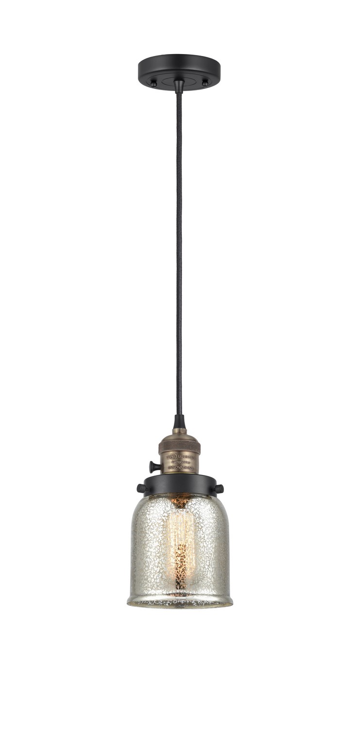 One Light Mini Pendant by Innovations - Franklin Restoration Collection, Black Antique Brass Finish - 201CSW-BAB-G58