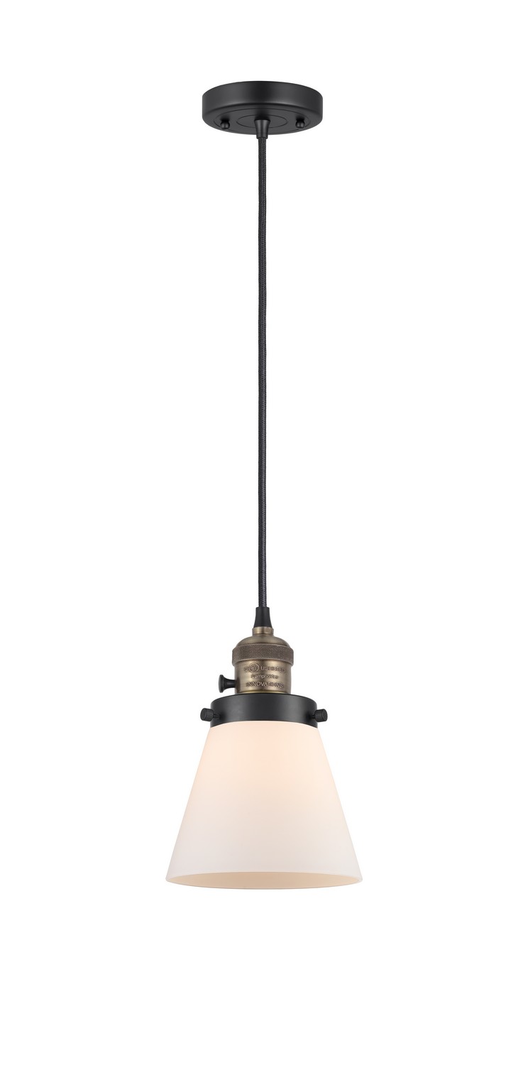 LED Mini Pendant by Innovations - Franklin Restoration Collection, Black Antique Brass Finish - 201CSW-BAB-G61-LED