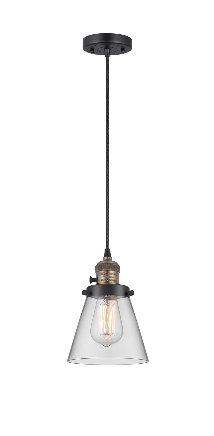 LED Mini Pendant by Innovations - Franklin Restoration Collection, Black Antique Brass Finish - 201CSW-BAB-G62-LED