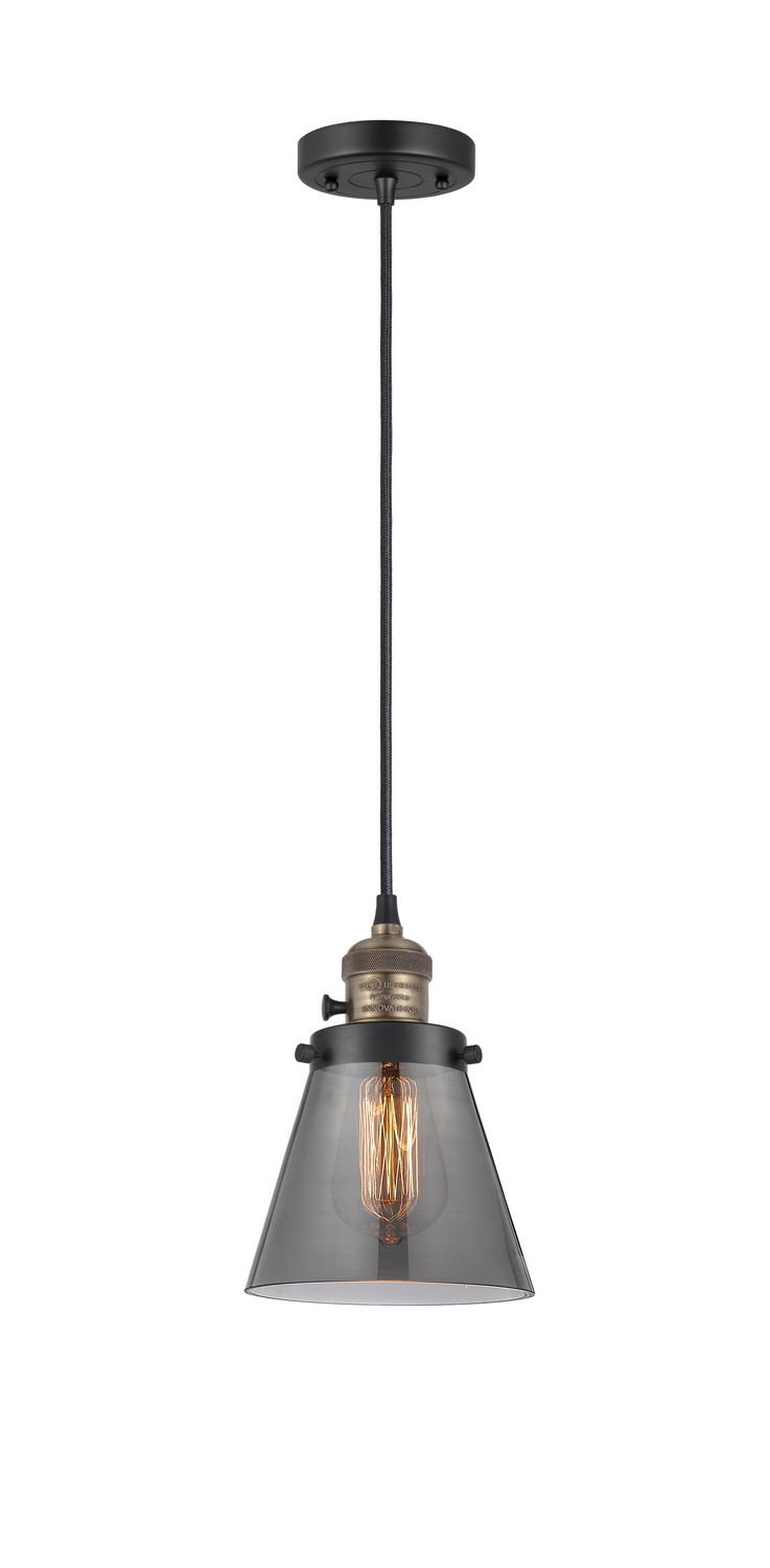 LED Mini Pendant by Innovations - Franklin Restoration Collection, Black Antique Brass Finish - 201CSW-BAB-G63-LED