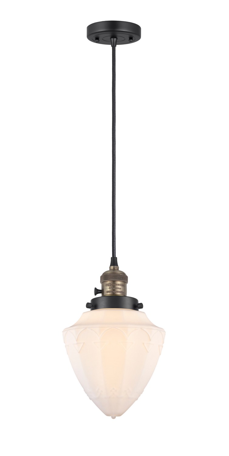 LED Mini Pendant by Innovations - Franklin Restoration Collection, Black Antique Brass Finish - 201CSW-BAB-G661-7-LED