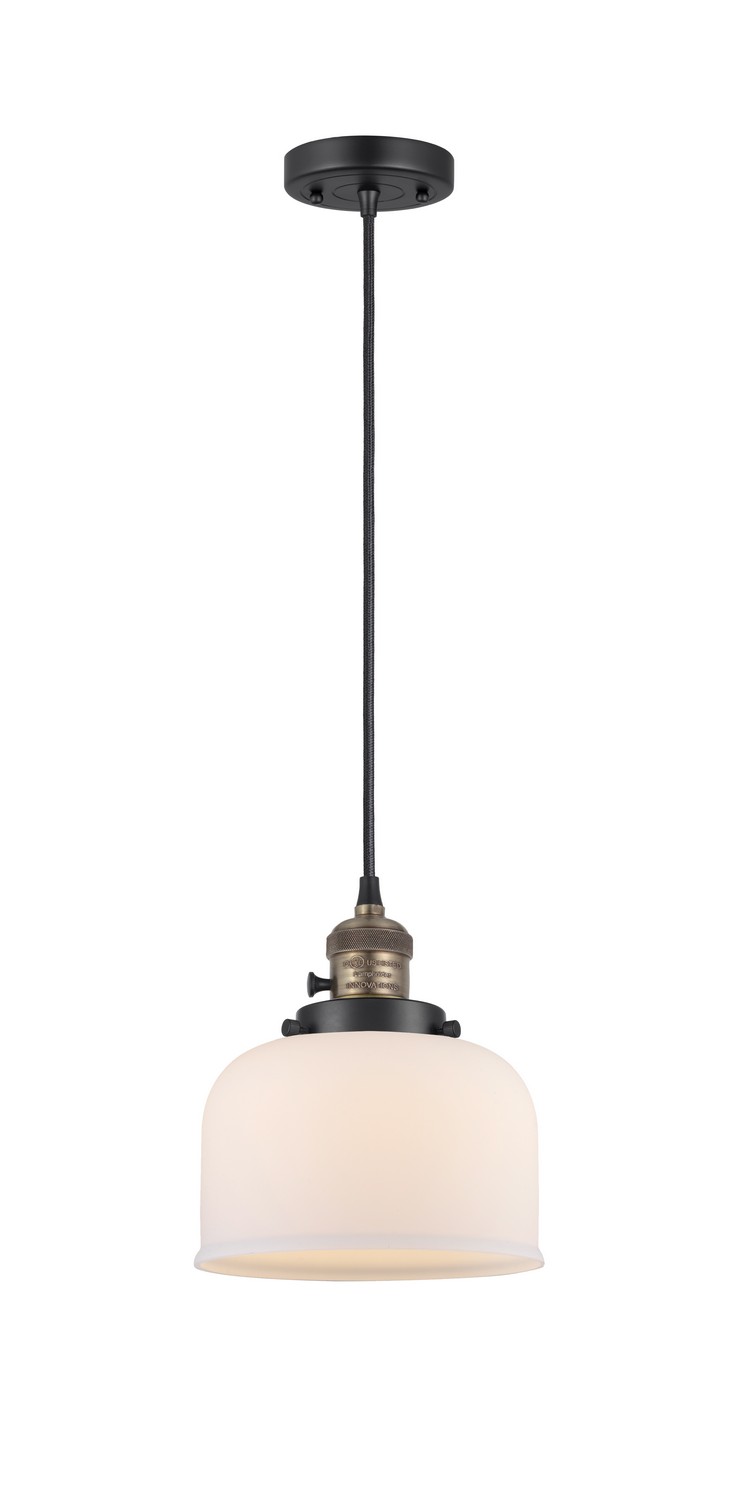 One Light Mini Pendant by Innovations - Franklin Restoration Collection, Black Antique Brass Finish - 201CSW-BAB-G71