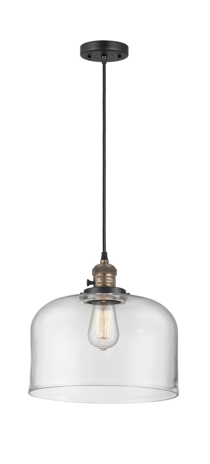 LED Mini Pendant by Innovations - Franklin Restoration Collection, Black Antique Brass Finish - 201CSW-BAB-G72-L-LED