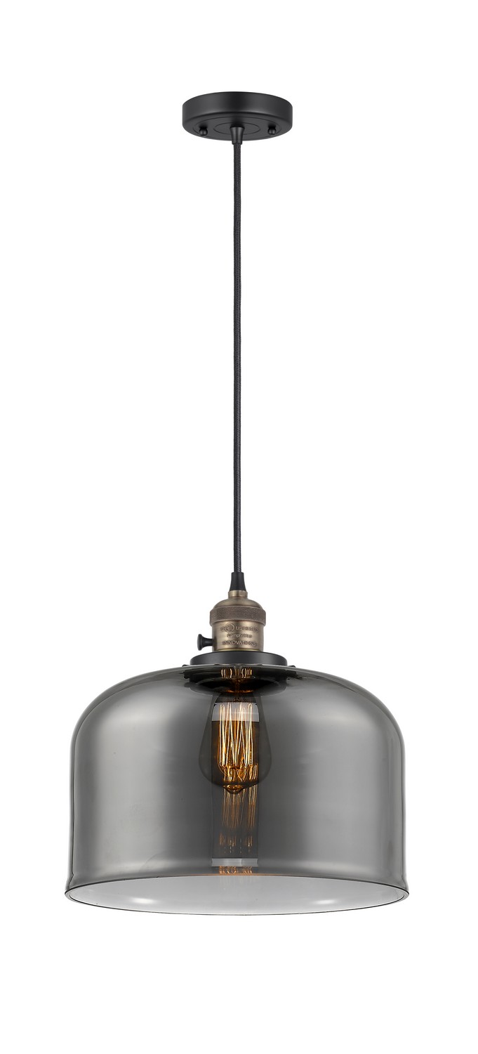 One Light Mini Pendant by Innovations - Franklin Restoration Collection, Black Antique Brass Finish - 201CSW-BAB-G73-L