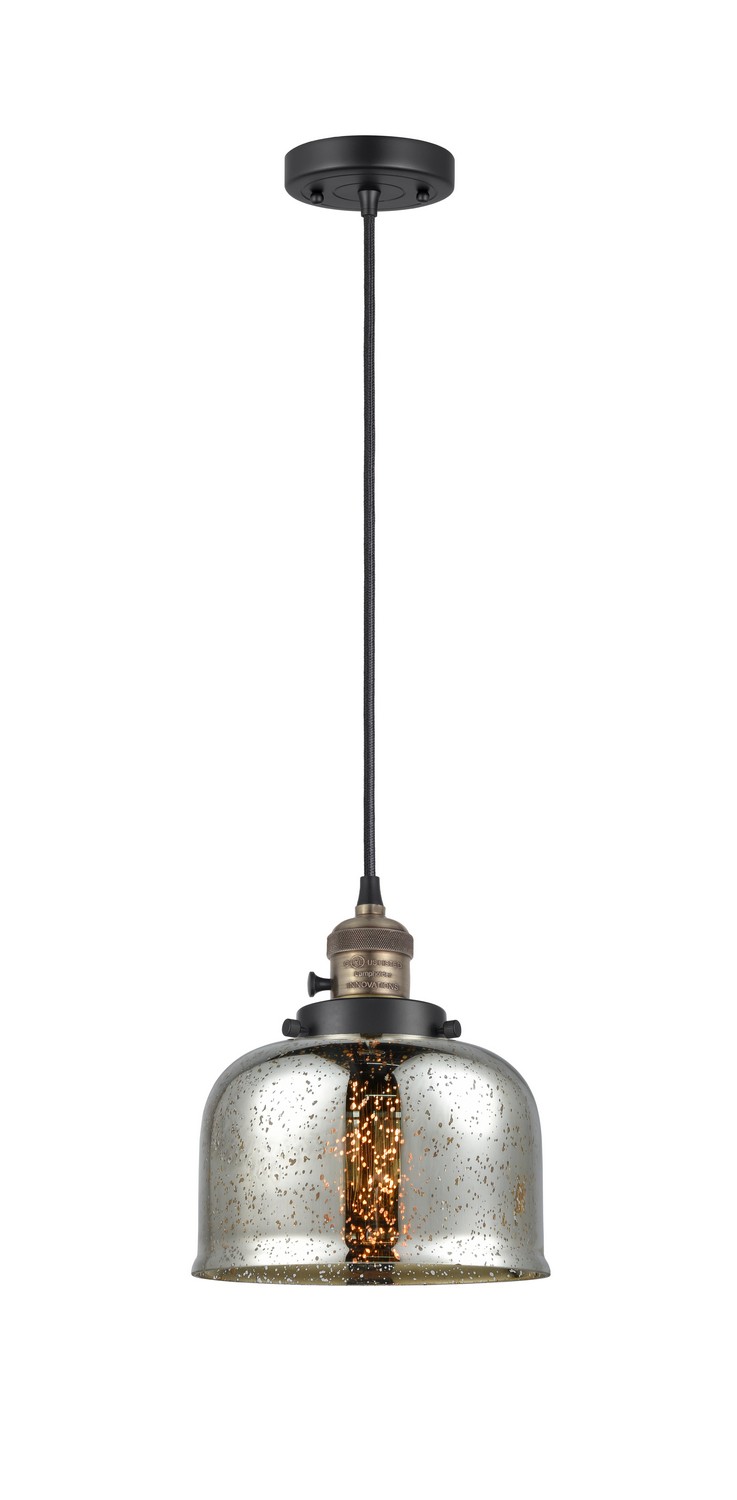 One Light Mini Pendant by Innovations - Franklin Restoration Collection, Black Antique Brass Finish - 201CSW-BAB-G78