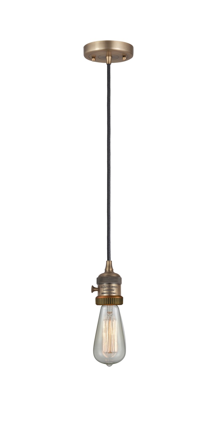 One Light Mini Pendant by Innovations - Franklin Restoration Collection, Brushed Brass Finish - 201CSW-BB