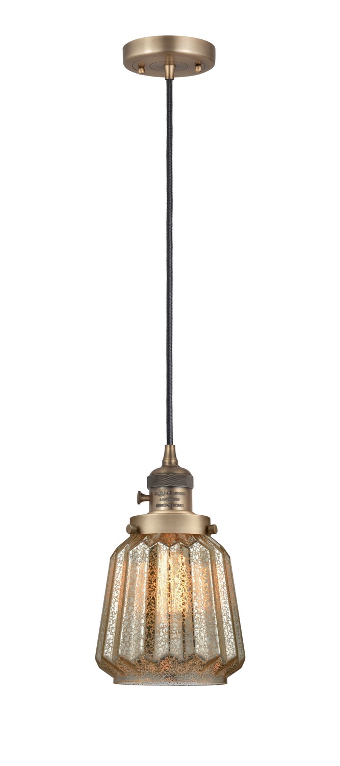 One Light Mini Pendant by Innovations - Franklin Restoration Collection, Brushed Brass Finish - 201CSW-BB-G146
