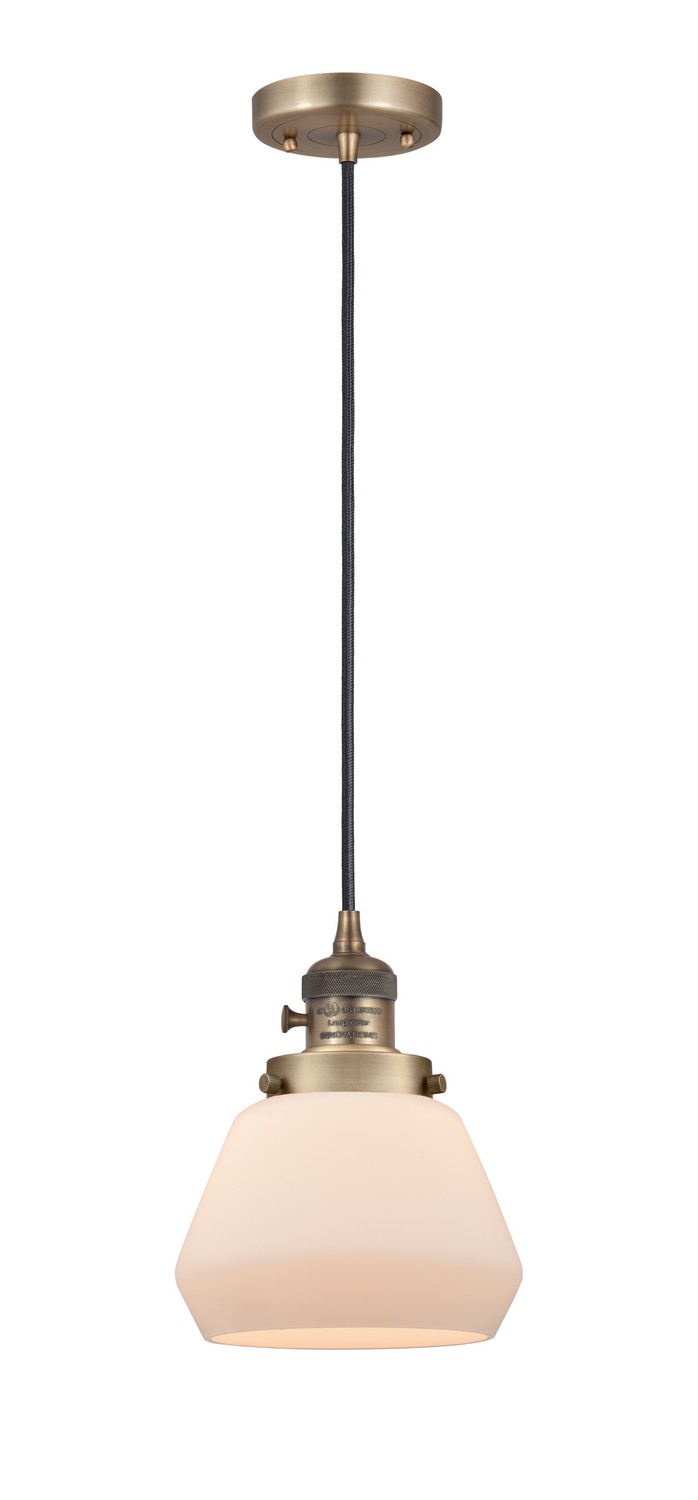 One Light Mini Pendant by Innovations - Franklin Restoration Collection, Brushed Brass Finish - 201CSW-BB-G171
