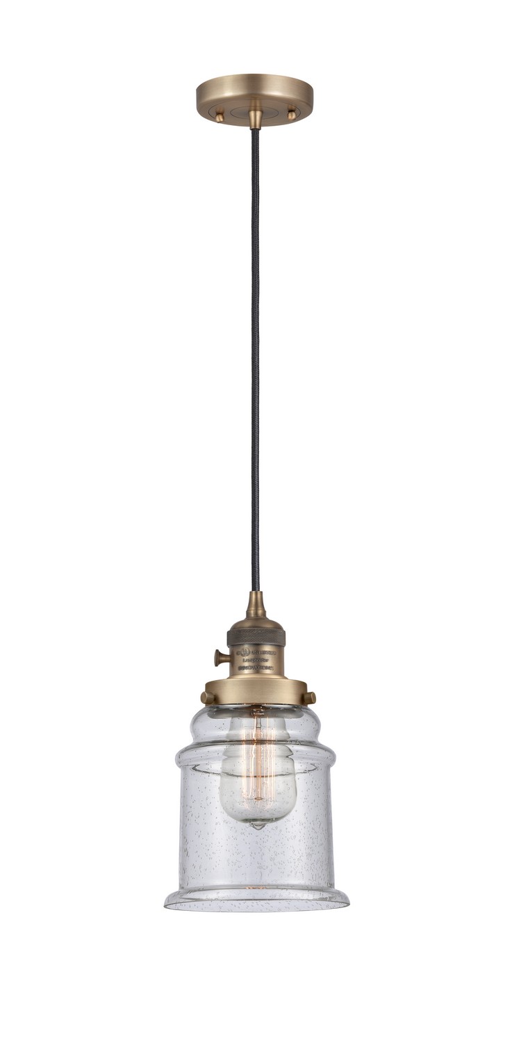 LED Mini Pendant by Innovations - Franklin Restoration Collection, Brushed Brass Finish - 201CSW-BB-G184-LED