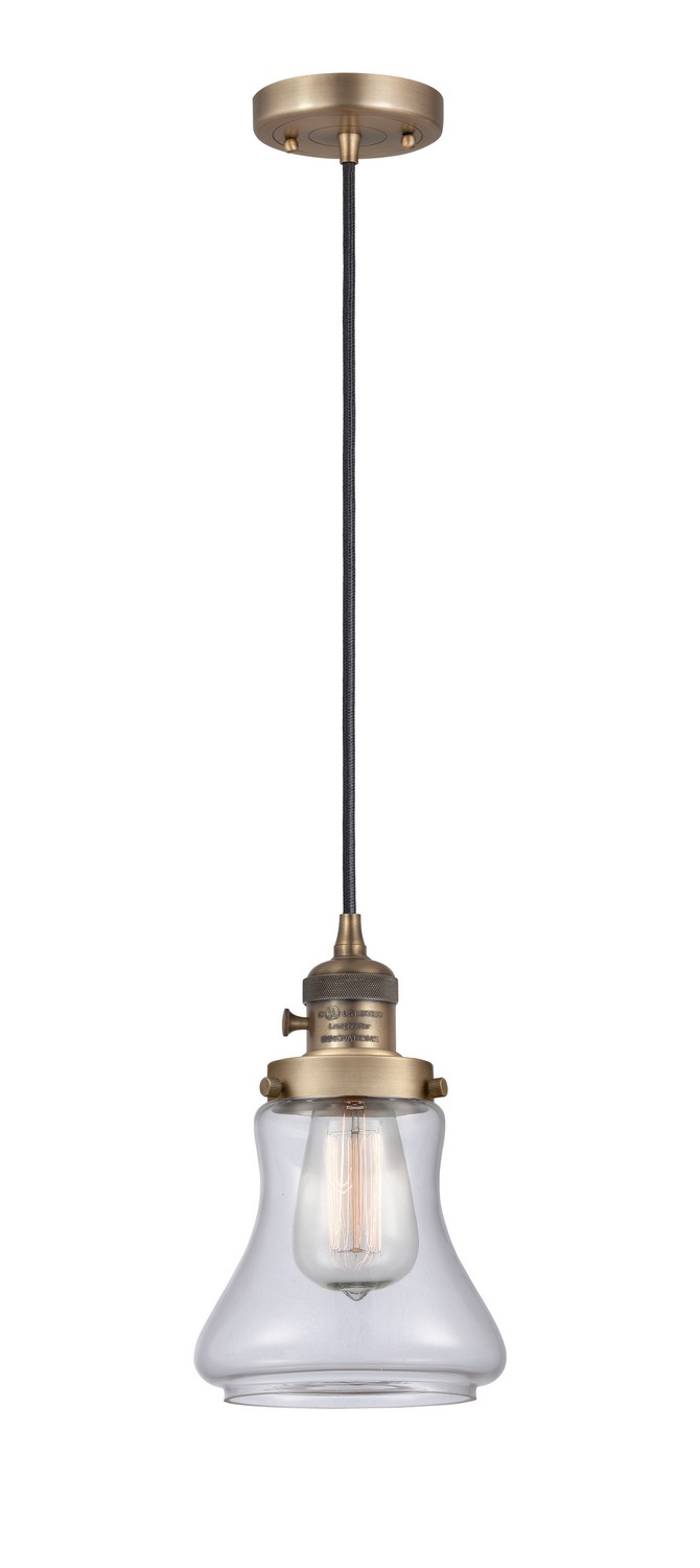 One Light Mini Pendant by Innovations - Franklin Restoration Collection, Brushed Brass Finish - 201CSW-BB-G192