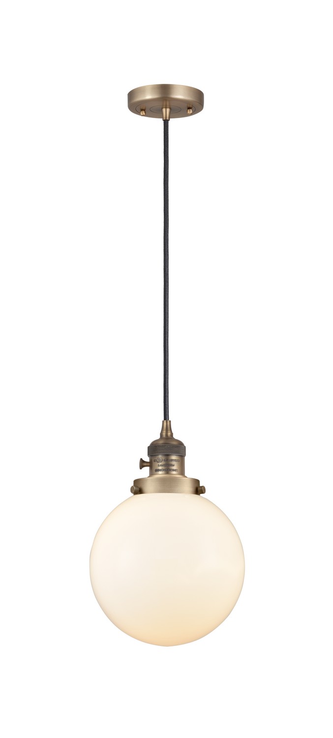 LED Mini Pendant by Innovations - Franklin Restoration Collection, Brushed Brass Finish - 201CSW-BB-G201-8-LED