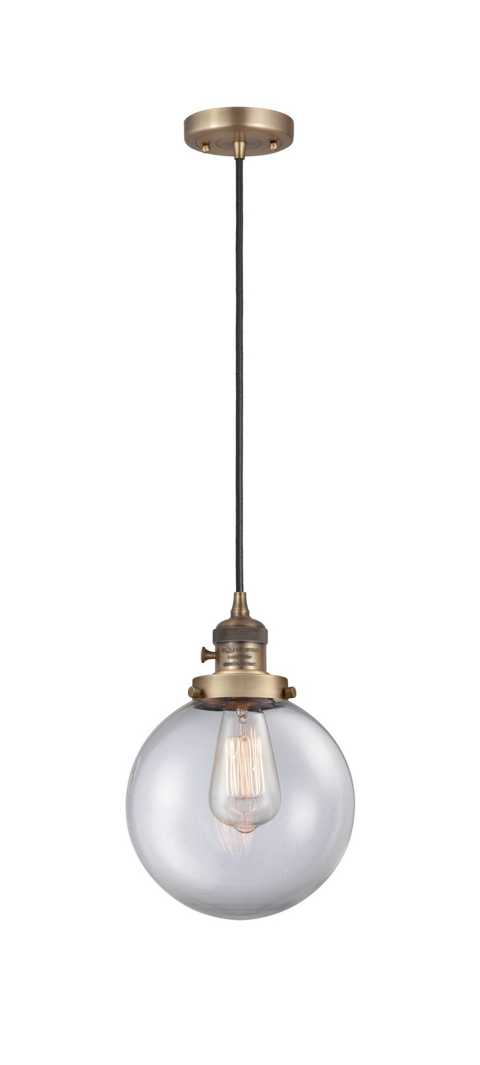 LED Mini Pendant by Innovations - Franklin Restoration Collection, Brushed Brass Finish - 201CSW-BB-G202-8-LED