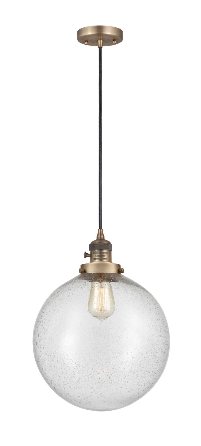 LED Mini Pendant by Innovations - Franklin Restoration Collection, Brushed Brass Finish - 201CSW-BB-G204-12-LED