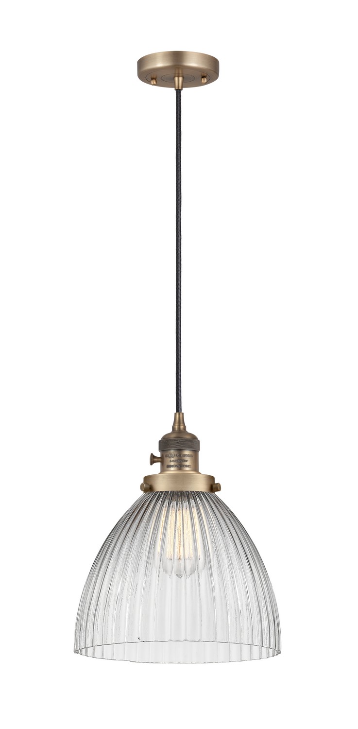 One Light Mini Pendant by Innovations - Franklin Restoration Collection, Brushed Brass Finish - 201CSW-BB-G222