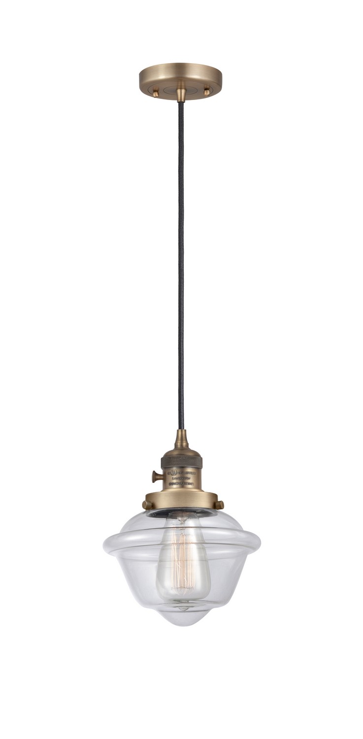 One Light Mini Pendant by Innovations - Franklin Restoration Collection, Brushed Brass Finish - 201CSW-BB-G532