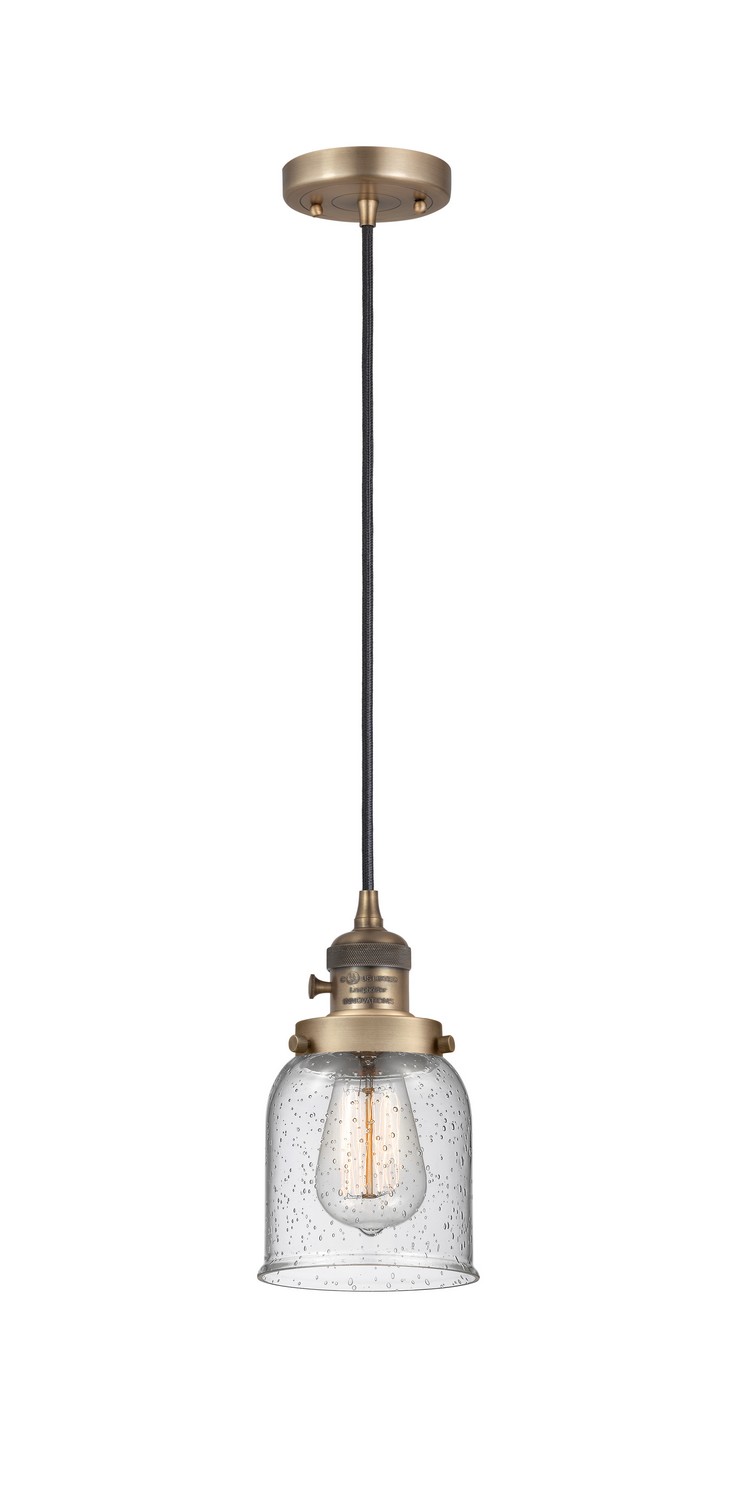 One Light Mini Pendant by Innovations - Franklin Restoration Collection, Brushed Brass Finish - 201CSW-BB-G54