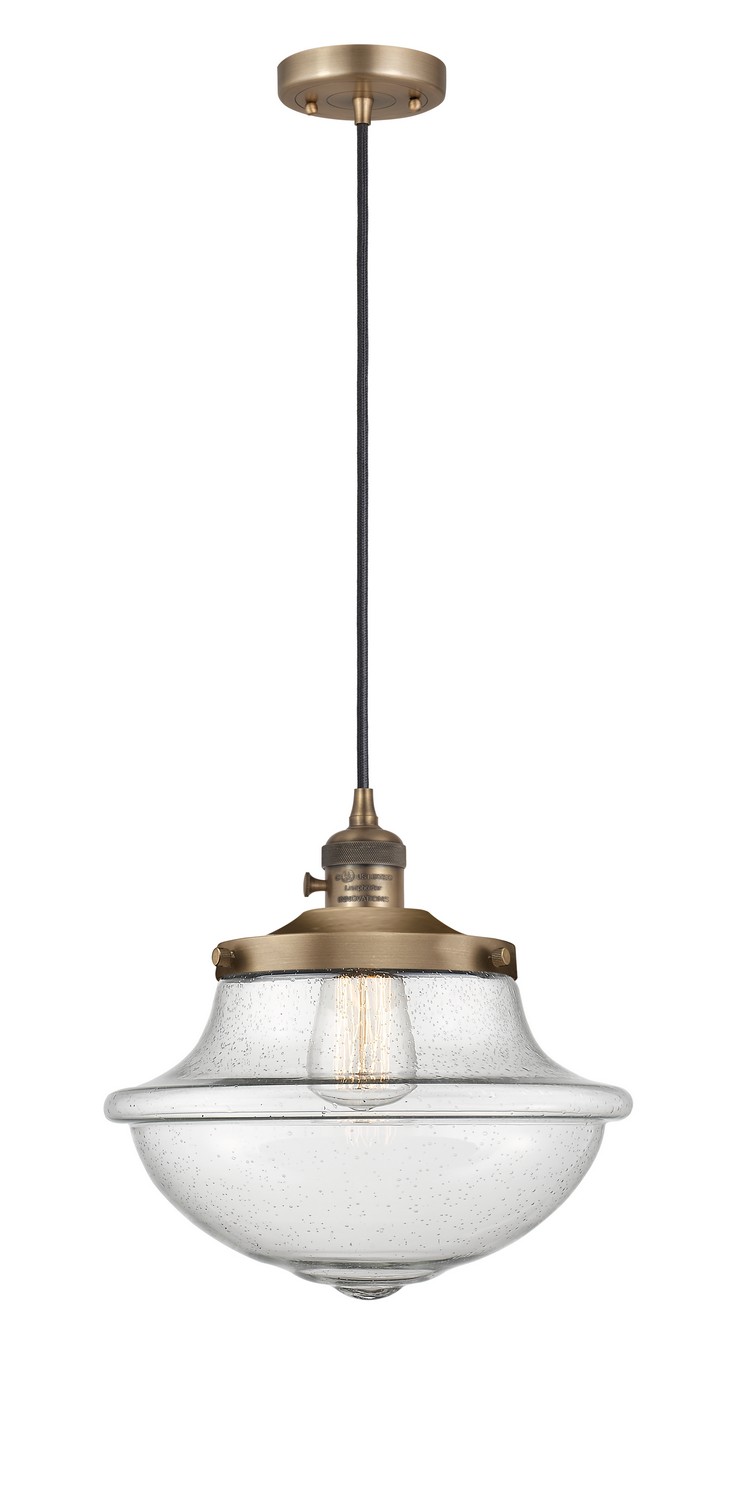 One Light Mini Pendant by Innovations - Franklin Restoration Collection, Brushed Brass Finish - 201CSW-BB-G544