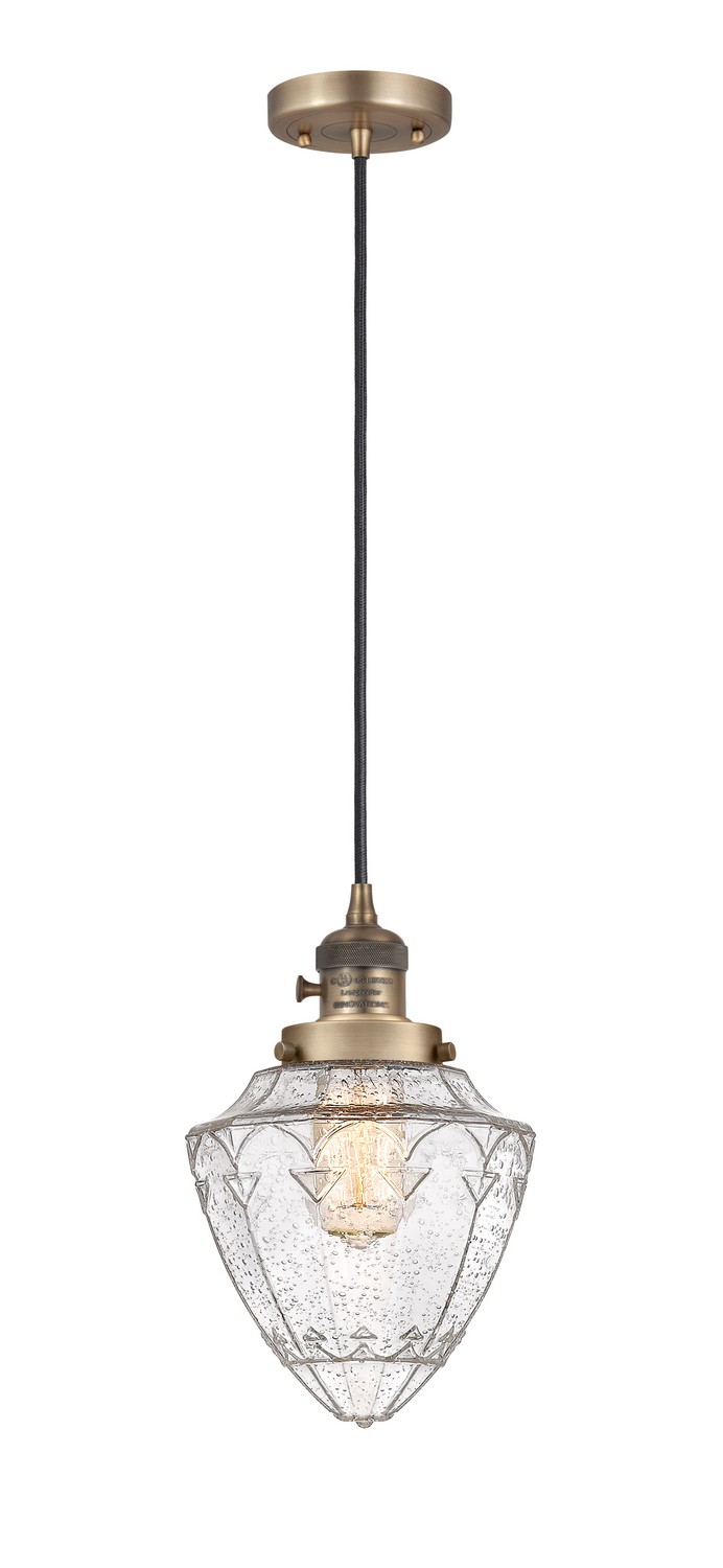 One Light Mini Pendant by Innovations - Franklin Restoration Collection, Brushed Brass Finish - 201CSW-BB-G664-7