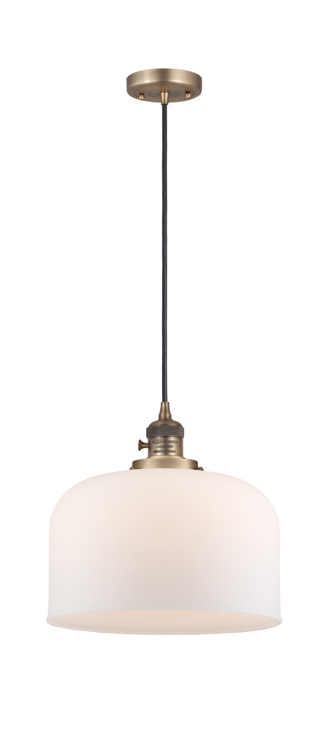 One Light Mini Pendant by Innovations - Franklin Restoration Collection, Brushed Brass Finish - 201CSW-BB-G71-L