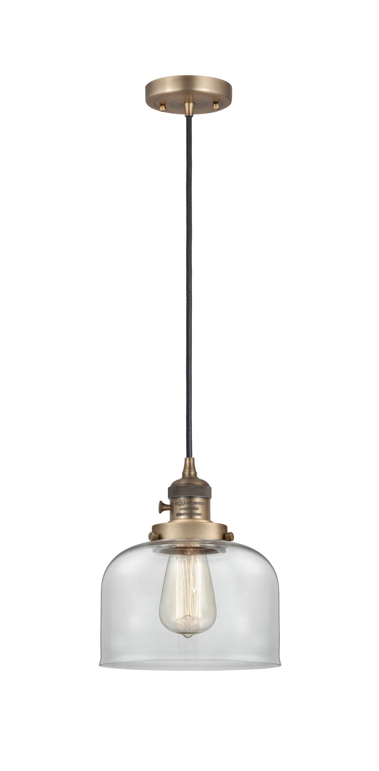 One Light Mini Pendant by Innovations - Franklin Restoration Collection, Brushed Brass Finish - 201CSW-BB-G72