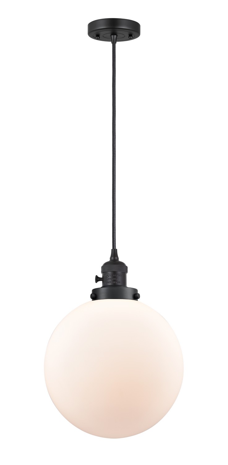 LED Mini Pendant by Innovations - Franklin Restoration Collection, Matte Black Finish - 201CSW-BK-G201-10-LED