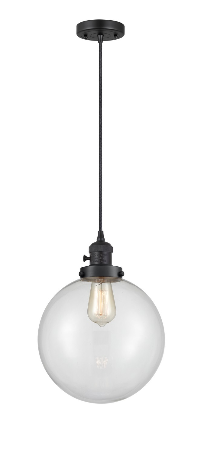 LED Mini Pendant by Innovations - Franklin Restoration Collection, Matte Black Finish - 201CSW-BK-G202-10-LED