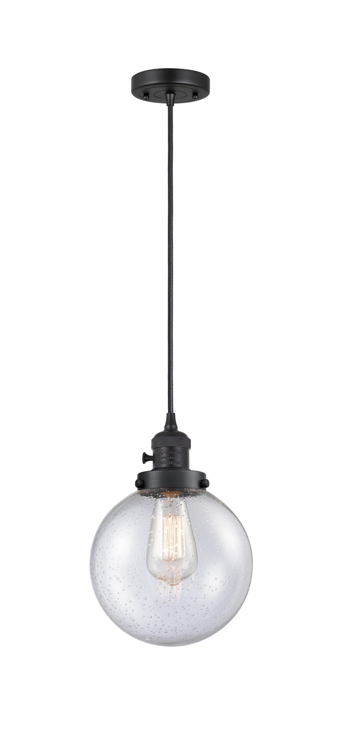 LED Mini Pendant by Innovations - Franklin Restoration Collection, Matte Black Finish - 201CSW-BK-G204-8-LED