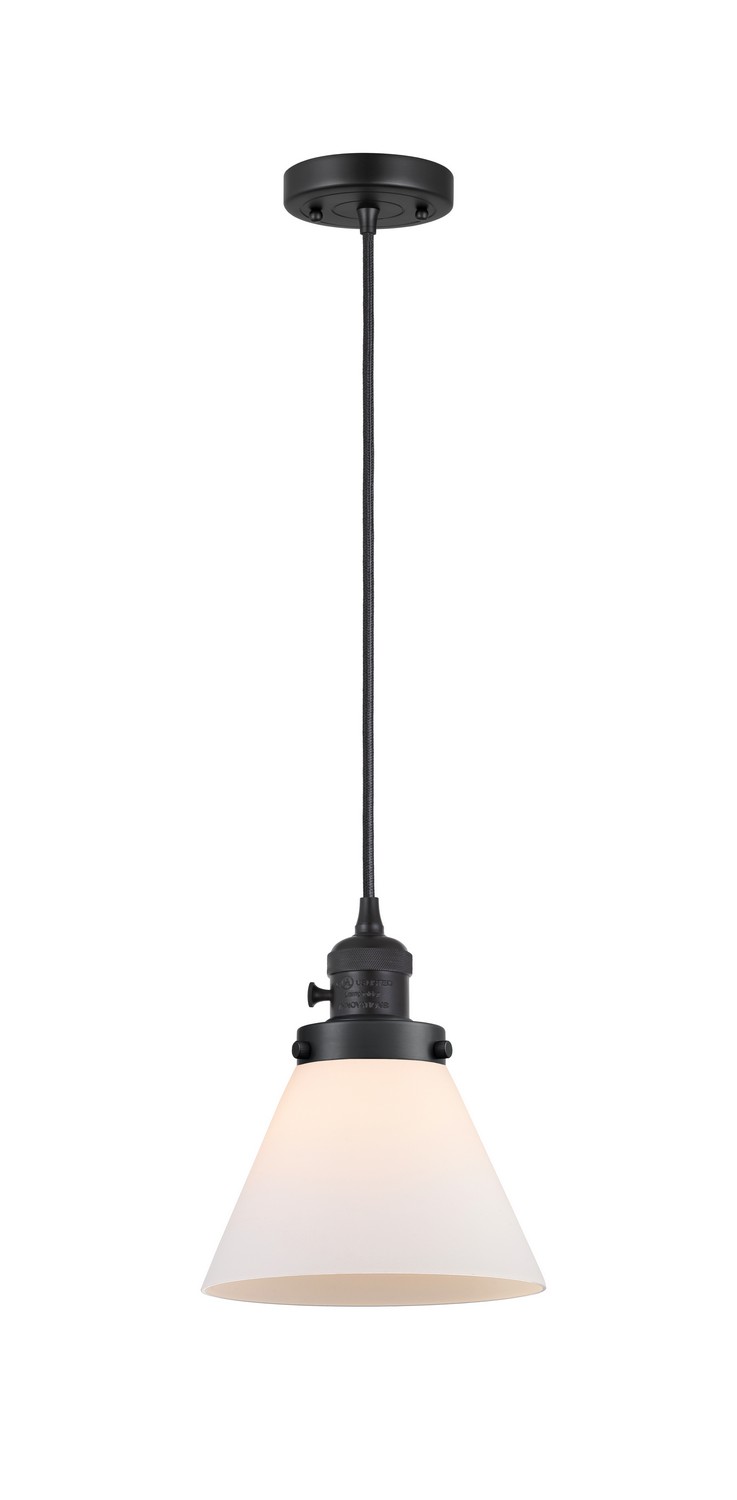One Light Mini Pendant by Innovations - Franklin Restoration Collection, Matte Black Finish - 201CSW-BK-G41