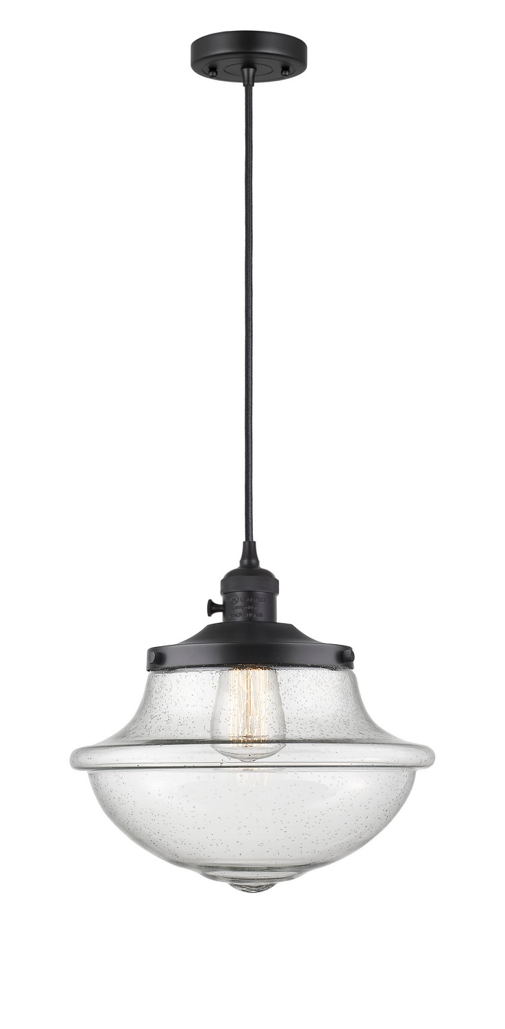 One Light Mini Pendant by Innovations - Franklin Restoration Collection, Matte Black Finish - 201CSW-BK-G544