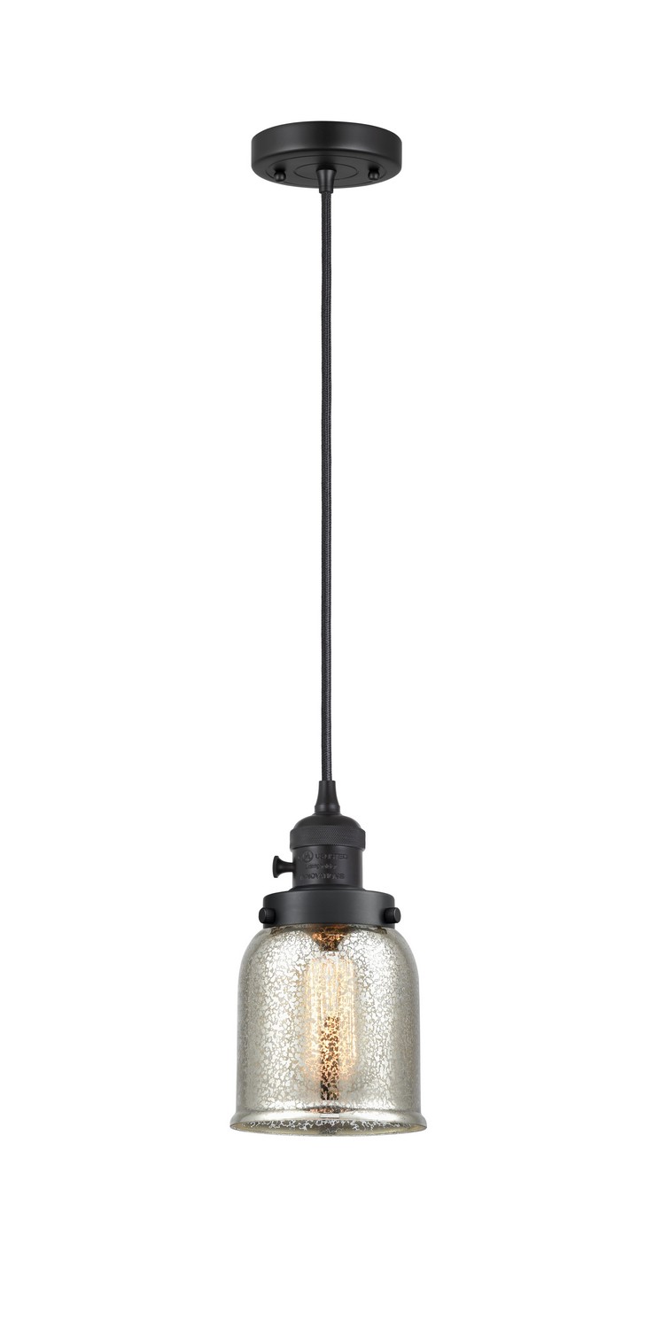 One Light Mini Pendant by Innovations - Franklin Restoration Collection, Matte Black Finish - 201CSW-BK-G58