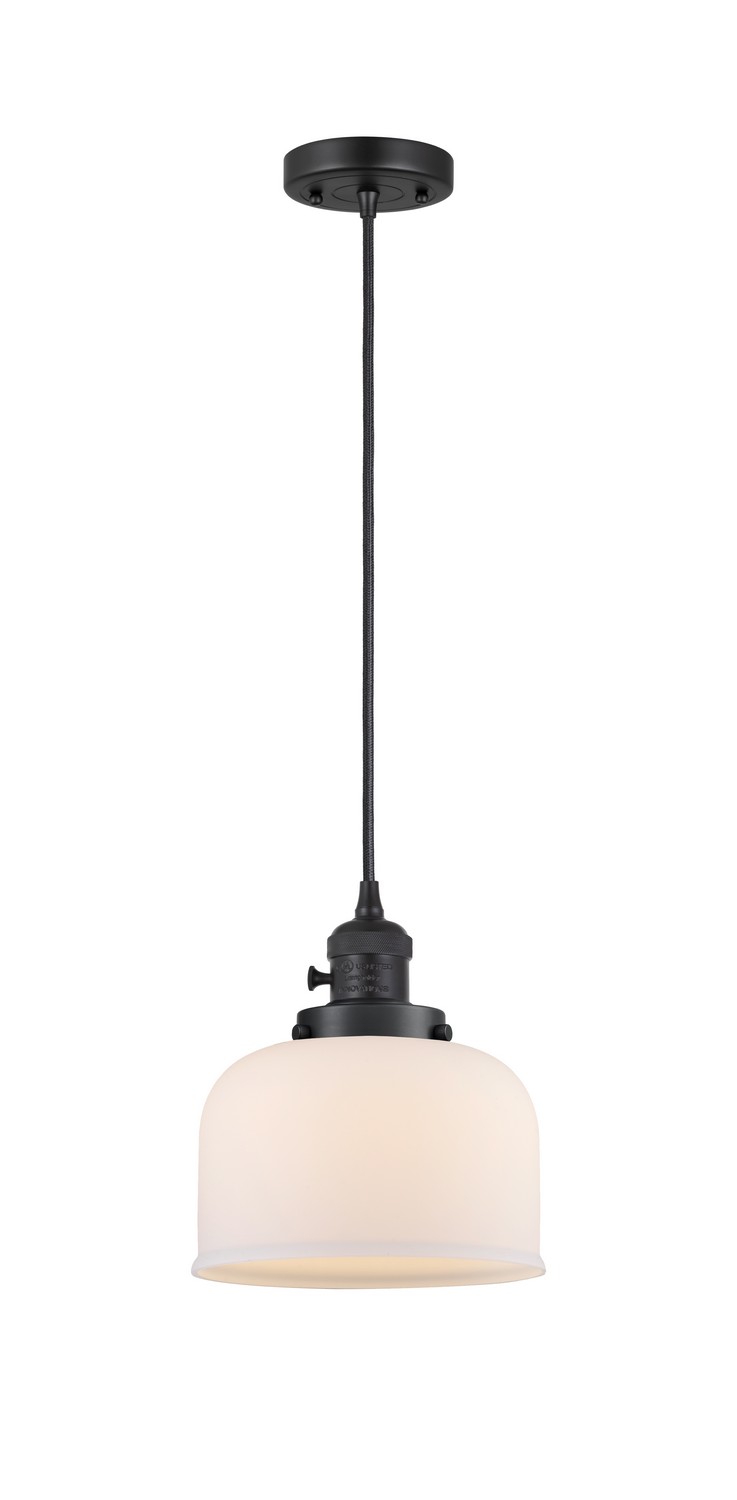 One Light Mini Pendant by Innovations - Franklin Restoration Collection, Matte Black Finish - 201CSW-BK-G71