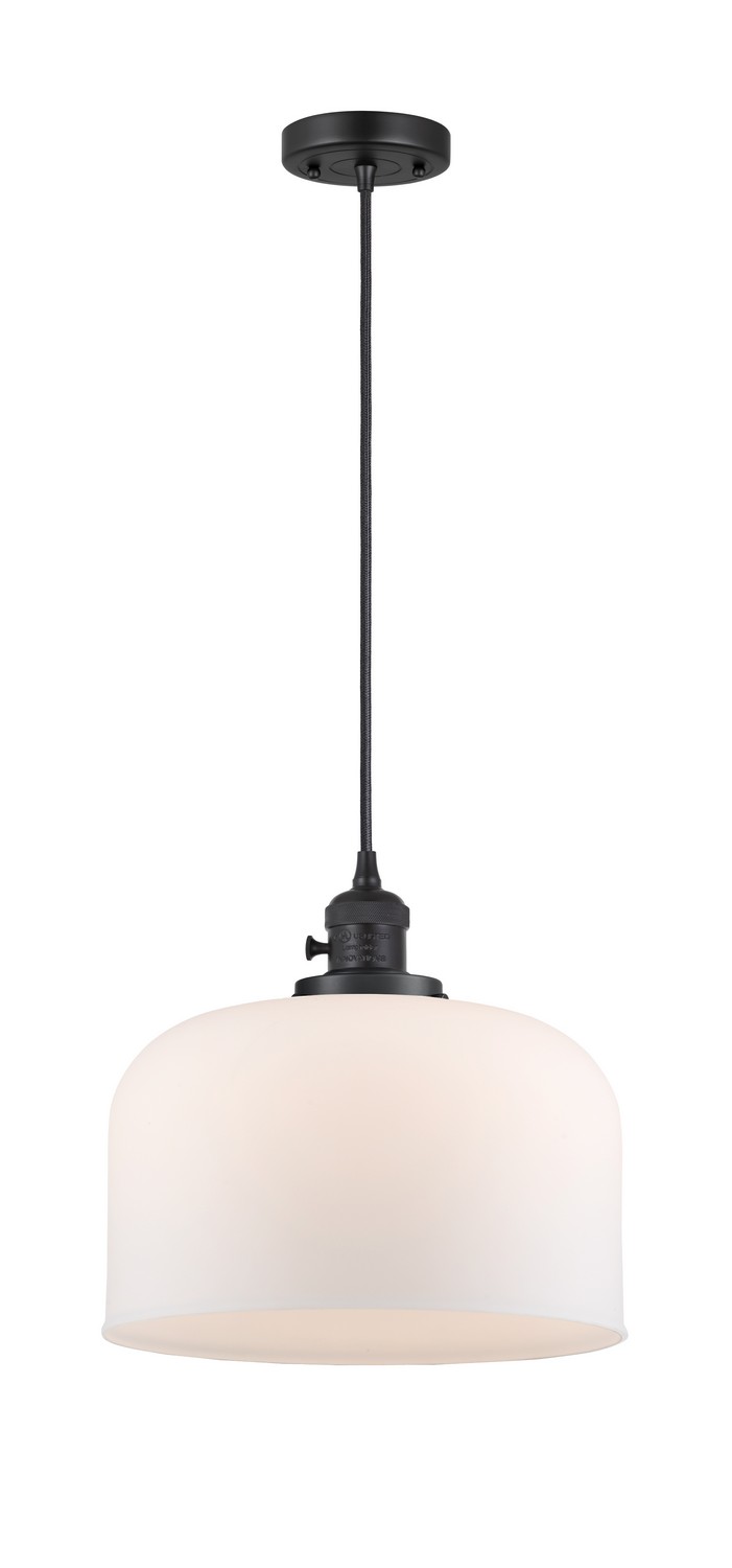One Light Mini Pendant by Innovations - Franklin Restoration Collection, Matte Black Finish - 201CSW-BK-G71-L