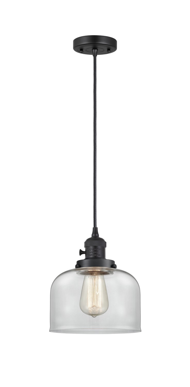 One Light Mini Pendant by Innovations - Franklin Restoration Collection, Matte Black Finish - 201CSW-BK-G72